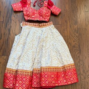Red and Gold Traditional Lehenga Choli